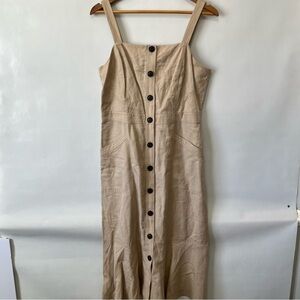Banana Republic Tan Linen Blend Midi Dress NWT